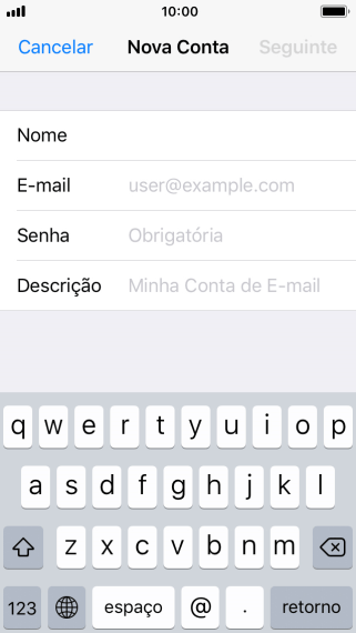 Pressione E-mail, e digite o endereço de e-mail. Pressione E-mail, e digite o endereço de e-mail.