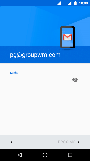 Pressione o campo de escrever, e digite a senha da sua conta de e-mail. Pressione o campo de escrever, e digite a senha da sua conta de e-mail.
