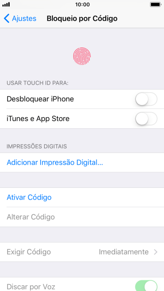 Pressione Ativar Código, e digite um código de bloqueio de sua escolha duas vezes seguidas. Pressione Ativar Código, e digite um código de bloqueio de sua escolha duas vezes seguidas.