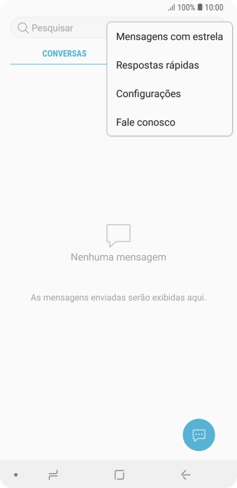 Pressione Configurações. Pressione Configurações.