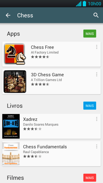 Pressione o app desejado. Pressione o app desejado.
