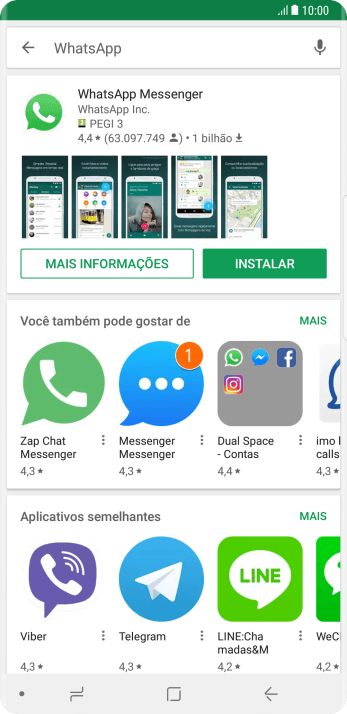 Pressione WhatsApp Messenger. Pressione WhatsApp Messenger.