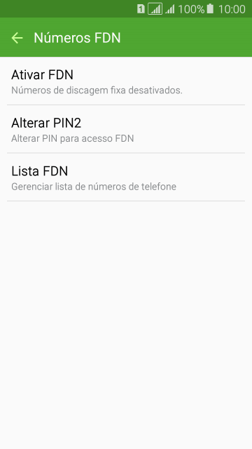 Pressione Ativar FDN para ativar a os números de discagem fixa. Pressione Ativar FDN para ativar a os números de discagem fixa.