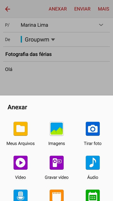 Pressione Meus Arquivos, e navegue até a pasta desejada. Pressione Meus Arquivos, e navegue até a pasta desejada.