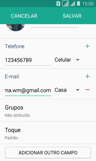 Pressione a lista suspensa ao lado do número do endereço de e-mail. Pressione a lista suspensa ao lado do número do endereço de e-mail.
