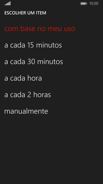 Pressione a configuração desejada. Pressione a configuração desejada.