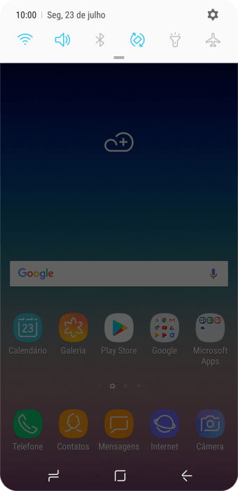 Pressione o ícone de configurações. Pressione o ícone de configurações.