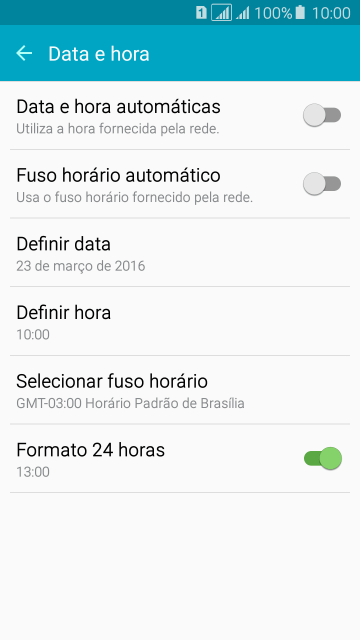 Pressione Data e hora automáticas para ativar a função. Pressione Data e hora automáticas para ativar a função.