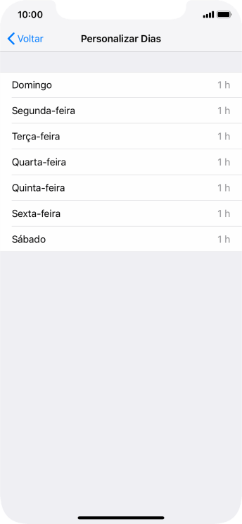 Pressione os dias desejados. Pressione os dias desejados.