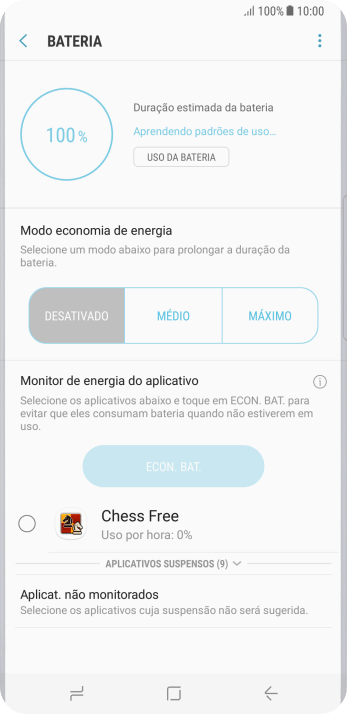 Pressione a configuração desejada. Pressione a configuração desejada.