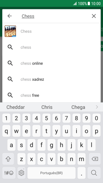 Insira o nome ou assunto do app desejado, e pressione o ícone de busca. Insira o nome ou assunto do app desejado, e pressione o ícone de busca.