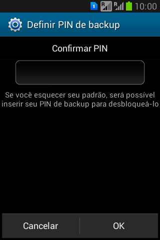 Digite o código PIN novamente e pressione OK. Digite o código PIN novamente e pressione OK.