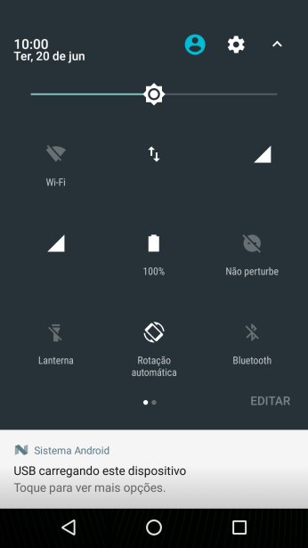 Pressione o ícone de configurações. Pressione o ícone de configurações.
