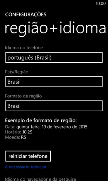 Pressione reiniciar telefone, e aguarde um instante enquanto o celular reinicia. Pressione reiniciar telefone, e aguarde um instante enquanto o celular reinicia.