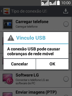Pressione OK. Agora está estabelecida a conexão de Internet do computador via celular. Pressione OK. Agora está estabelecida a conexão de Internet do computador via celular.