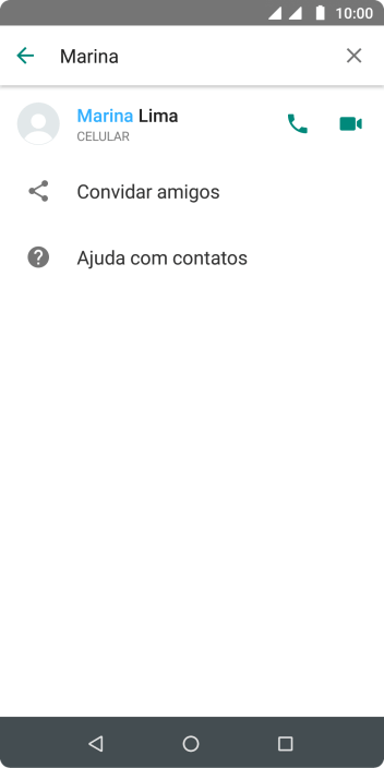 Pressione o ícone de chamada de voz para realizar uma chamada de voz para o contato. Pressione o ícone de chamada de voz para realizar uma chamada de voz para o contato.