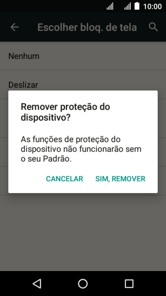 Pressione SIM, REMOVER. Pressione SIM, REMOVER.