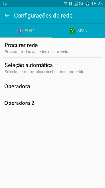 Se você quiser selecionar a rede automaticamente, deve pressionar Seleção automática. Se você quiser selecionar a rede automaticamente, deve pressionar Seleção automática.