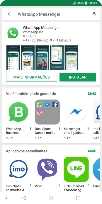 Pressione WhatsApp Messenger. Pressione WhatsApp Messenger.