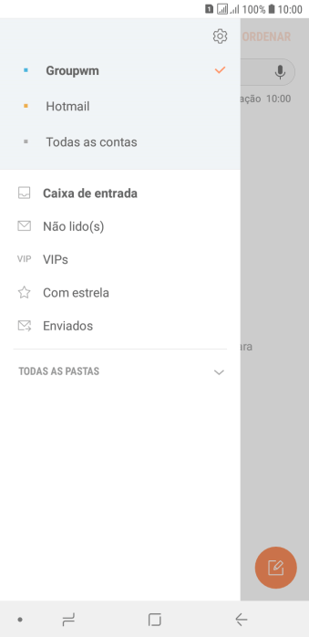 Pressione o ícone de configurações. Pressione o ícone de configurações.