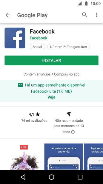 Pressione INSTALAR, e siga as indicações da tela para instalar o app. Pressione INSTALAR, e siga as indicações da tela para instalar o app.
