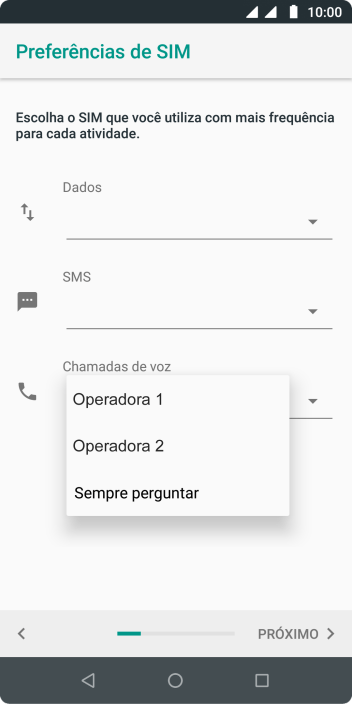 Pressione a configuração desejada. Pressione a configuração desejada.