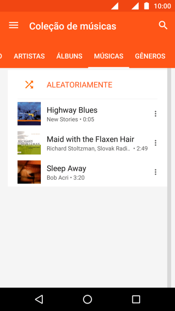 Pressione o arquivo de música desejado. Pressione o arquivo de música desejado.