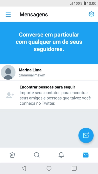 Pressione o ícone de nova mensagem. Pressione o ícone de nova mensagem.