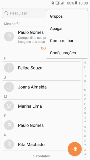 Pressione Configurações. Pressione Configurações.