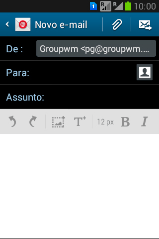 Pressione Para:, e digite as primeiras letras do destinatário. Pressione Para:, e digite as primeiras letras do destinatário.