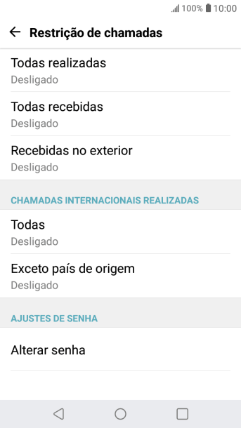 Pressione o tipo de bloqueio desejado. Pressione o tipo de bloqueio desejado.