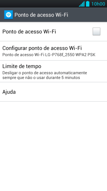 Pressione Configurar o ponto de Acesso Wi-Fi. Pressione Configurar o ponto de Acesso Wi-Fi.