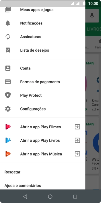 Pressione Configurações. Pressione Configurações.