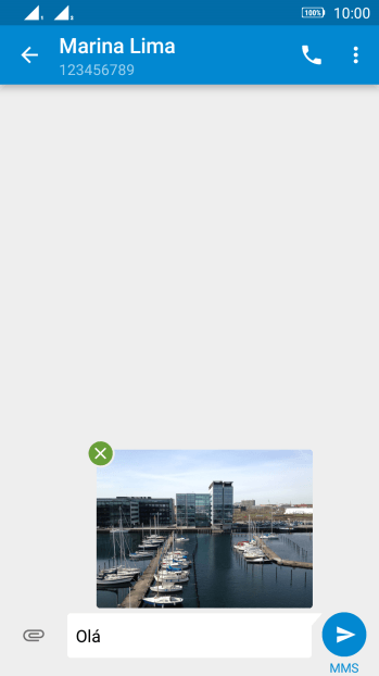 Pressione o ícone de enviar, quando você terminar de escrever a MMS. Pressione o ícone de enviar, quando você terminar de escrever a MMS.