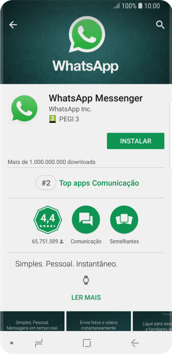 Pressione INSTALAR, e siga as indicações da tela para instalar o app. Pressione INSTALAR, e siga as indicações da tela para instalar o app.
