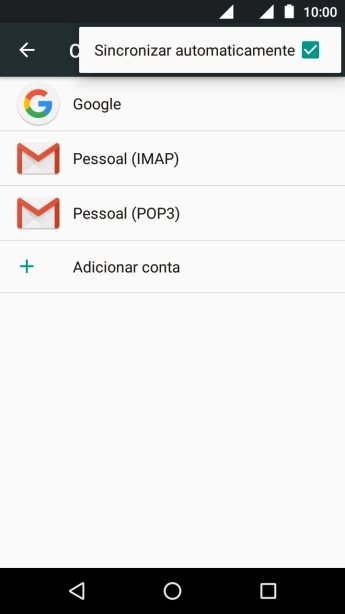 Pressione Sincronizar automaticamente para ativar ou desativar a função. Pressione Sincronizar automaticamente para ativar ou desativar a função.