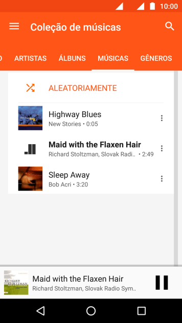 Pressione o título da música abaixo na tela. Pressione o título da música abaixo na tela.