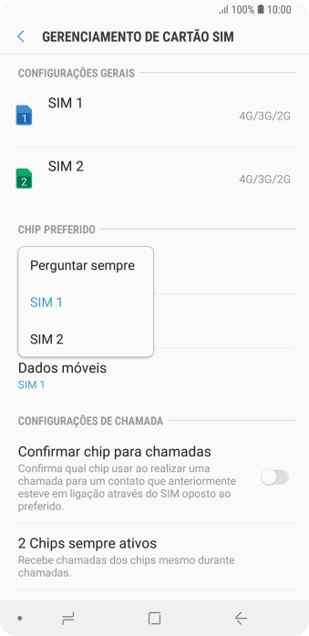 Pressione a configuração desejada. Pressione a configuração desejada.