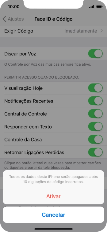 Se você quiser ativar a função, deve pressionar Ativar. Se você quiser ativar a função, deve pressionar Ativar.