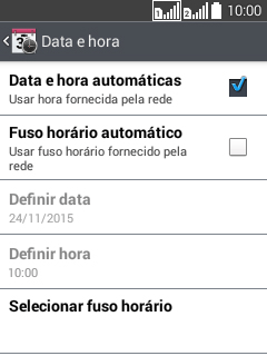 Pressione Fuso horário automático para ativar a função. Pressione Fuso horário automático para ativar a função.