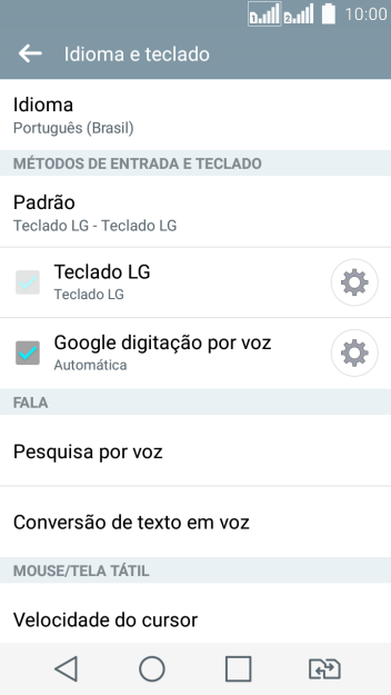 Pressione o ícone de configurações ao lado de Pressione o ícone de configurações ao lado de