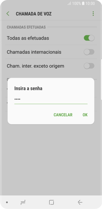 Digite sua senha de bloqueio, e pressione OK. Digite sua senha de bloqueio, e pressione OK.
