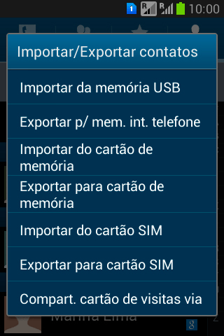 Pressione Importar do cartão SIM. Pressione Importar do cartão SIM.
