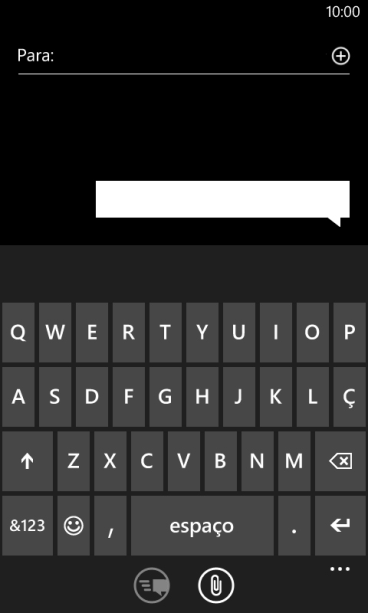 Abra uma nota, mensagem ou e-mail, para que o teclado fique visível na tela, e o celular pronto para a digitação. Abra uma nota, mensagem ou e-mail, para que o teclado fique visível na tela, e o celular pronto para a digitação.
