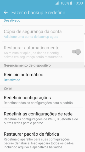 Pressione Restaurar padrão de fábrica. Pressione Restaurar padrão de fábrica.
