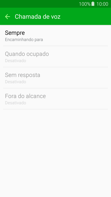 Pressione o tipo de encaminhamento desejado. Pressione o tipo de encaminhamento desejado.