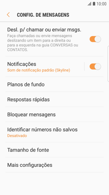 Pressione Mais configurações. Pressione Mais configurações.