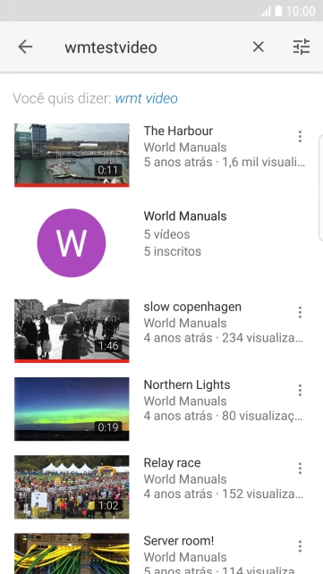 Pressione o vídeo desejado. Pressione o vídeo desejado.