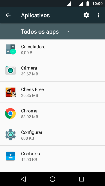 Pressione o app desejado. Pressione o app desejado.