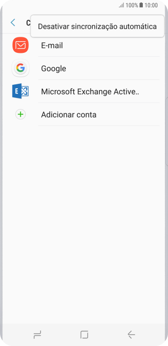 Pressione Desativar sincronização automática. Pressione Desativar sincronização automática.